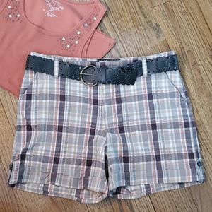 Sonoma Belted Plaid Short